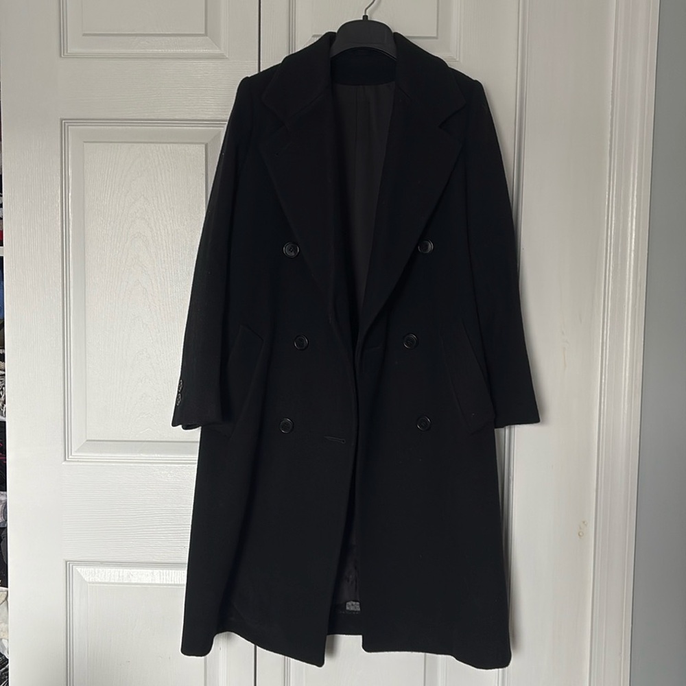 Below the knee double breasted peacoat